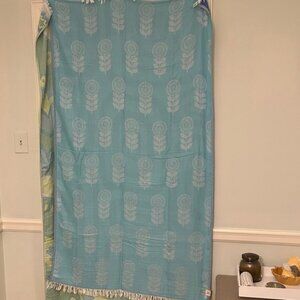 Modern in Blues Towel Travel Blanket Wrap FLiPSiDE 2 Side Woven Organic